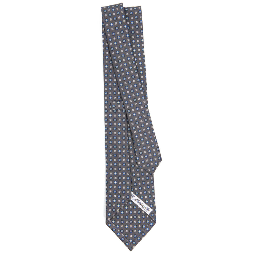DARK GREY SARTORIAL PRINTED SILK TIE