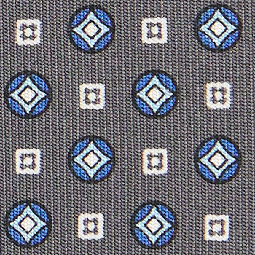 DARK GREY SARTORIAL PRINTED SILK TIE