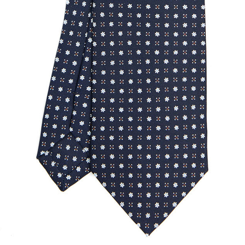 DARK BLUE SARTORIAL PRINTED SILK TIE