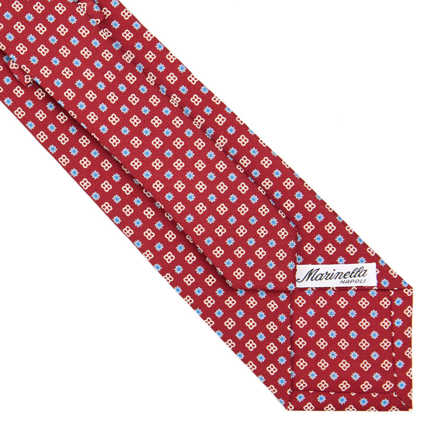 BURGUNDY SARTORIAL PRINTED SILK TIE