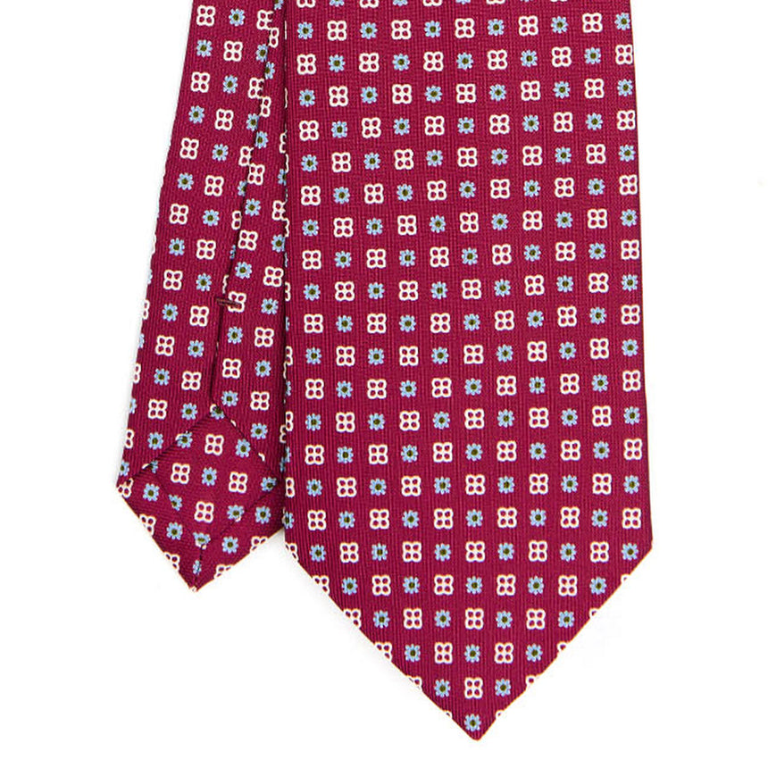 CRAVATTA SARTORIALE IN SETA STAMPATA FUCSIA