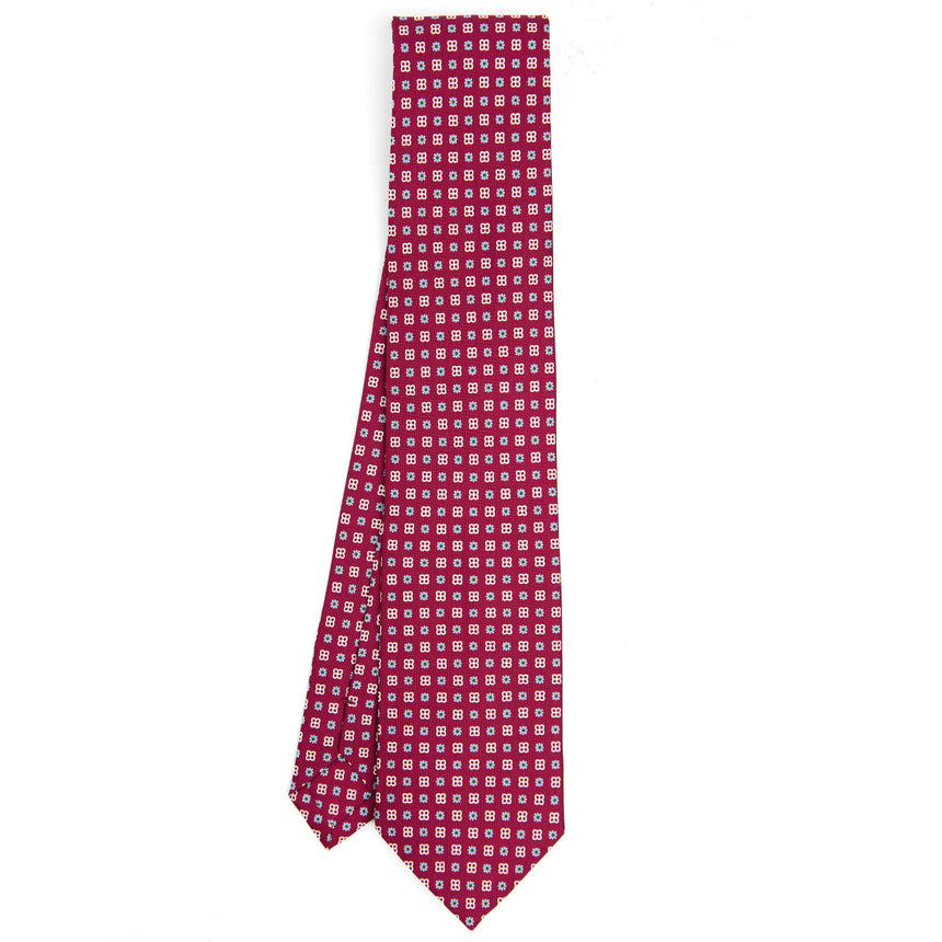 CRAVATTA SARTORIALE IN SETA STAMPATA FUCSIA
