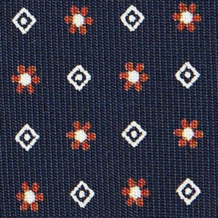 DARK BLUE SARTORIAL PRINTED SILK TIE