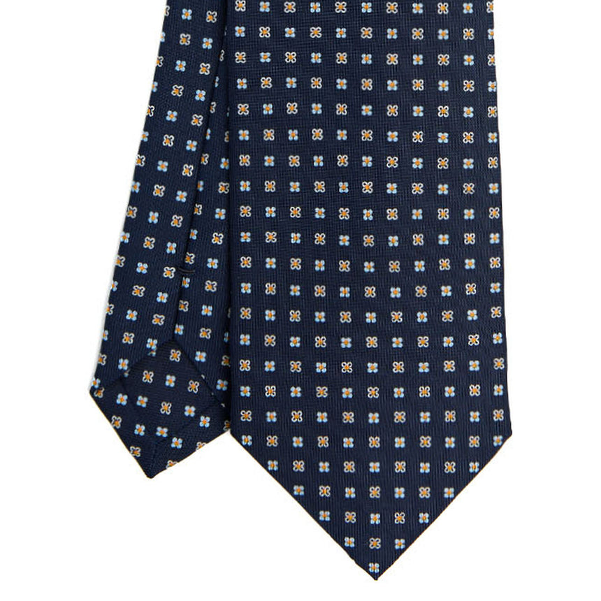 DARK BLUE SARTORIAL PRINTED SILK TIE