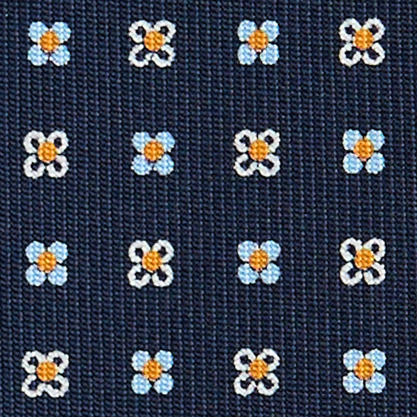 DARK BLUE SARTORIAL PRINTED SILK TIE