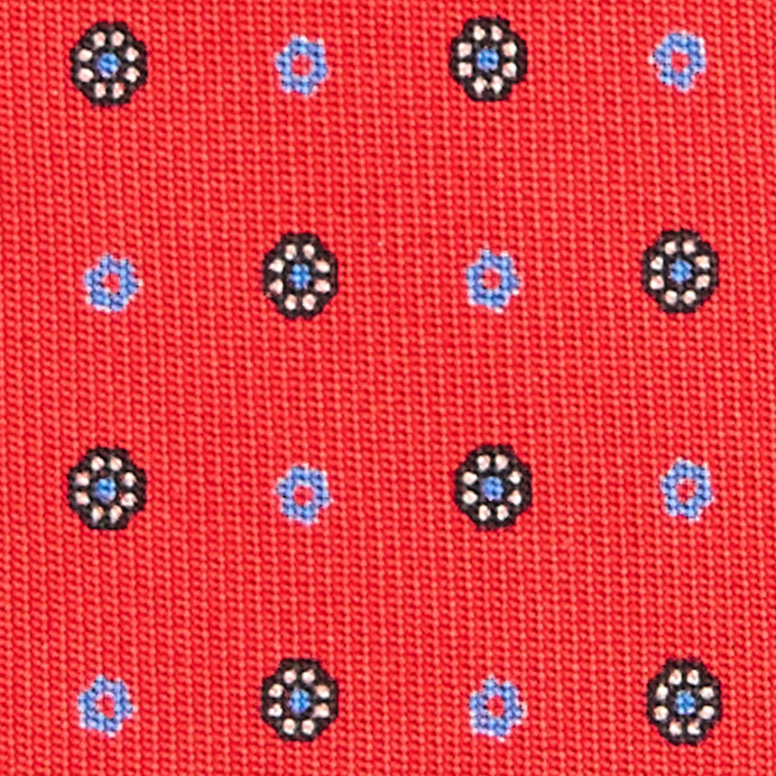 CRAVATTA SARTORIALE IN SETA STAMPATA ROSSA