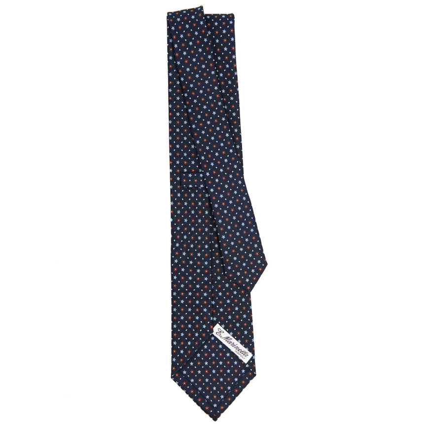DARK BLUE SARTORIAL PRINTED SILK TIE