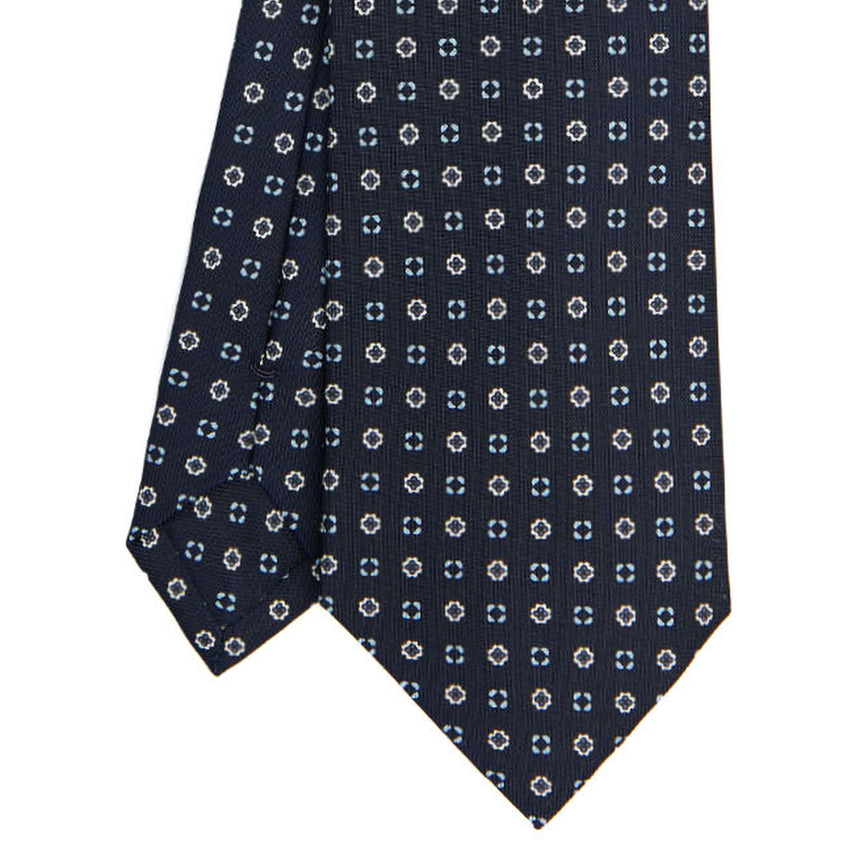 DARK BLUE SARTORIAL PRINTED SILK TIE
