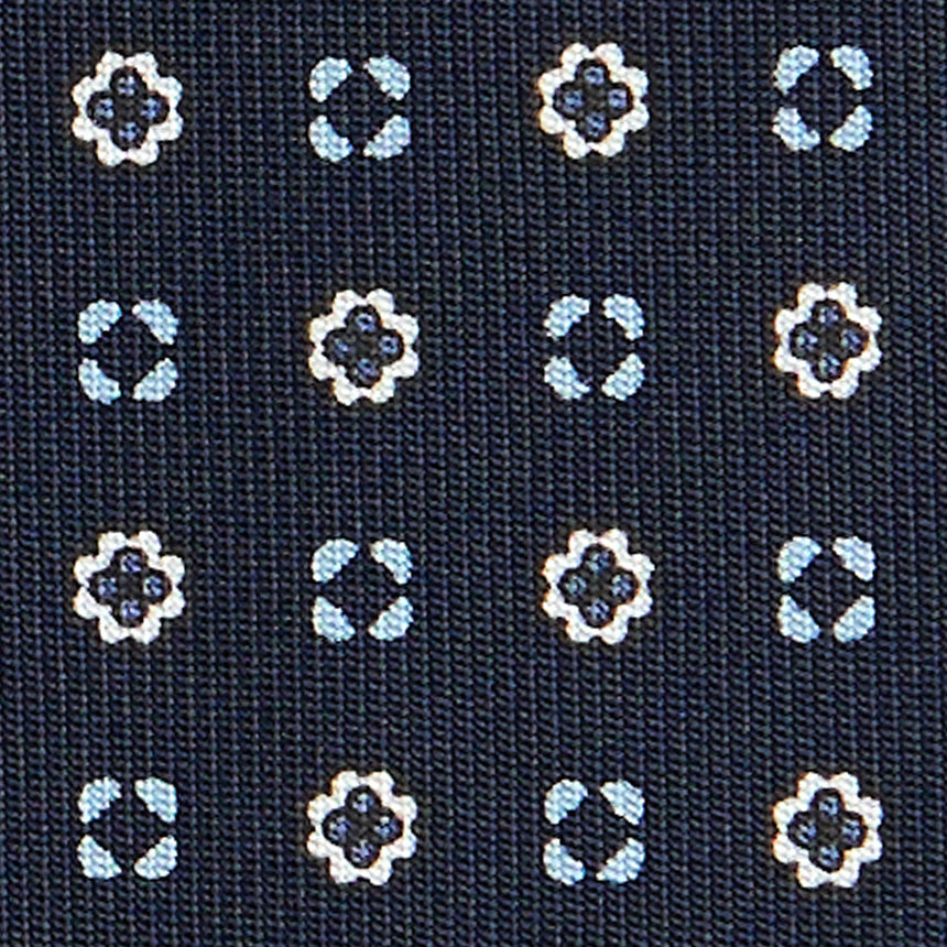 DARK BLUE SARTORIAL PRINTED SILK TIE