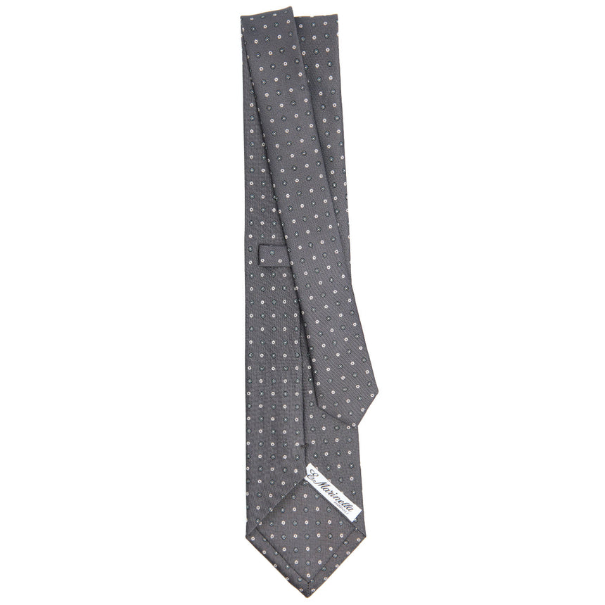 CRAVATTA SARTORIALE IN SETA STAMPATA GRIGIO SCURO
