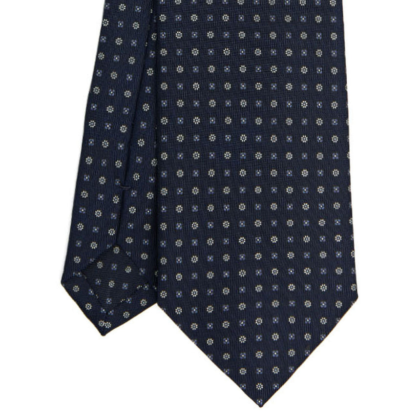 DARK BLUE SARTORIAL PRINTED SILK TIE