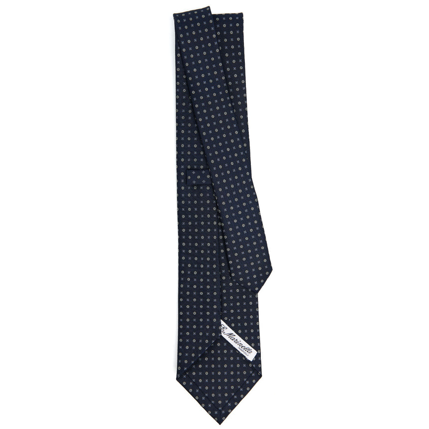 DARK BLUE SARTORIAL PRINTED SILK TIE