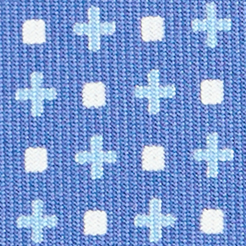 CRAVATTA SARTORIALE IN SETA STAMPATA AZZURRO POLVERE