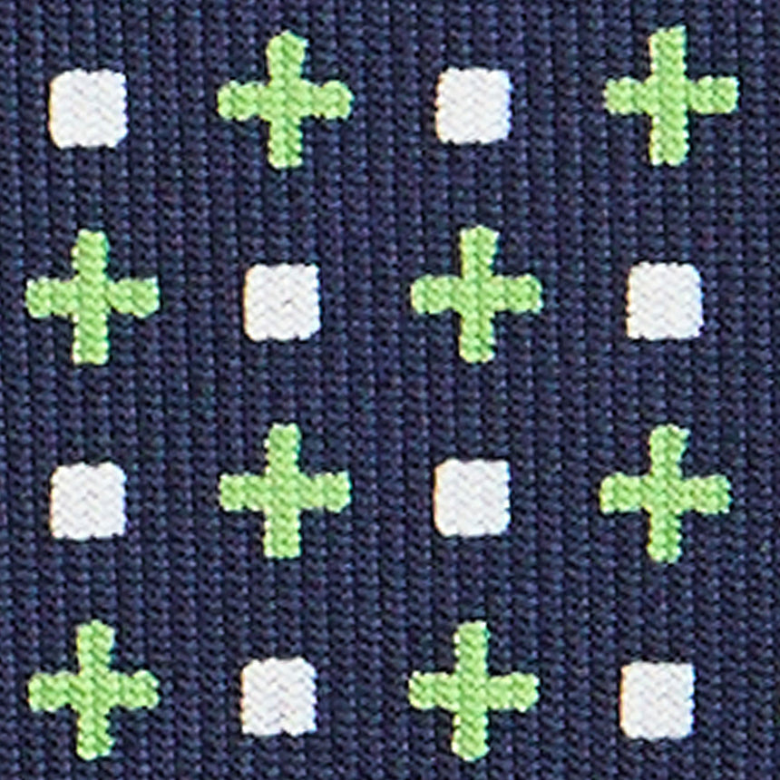 CRAVATTA SARTORIALE IN SETA STAMPATA BLU SCURO
