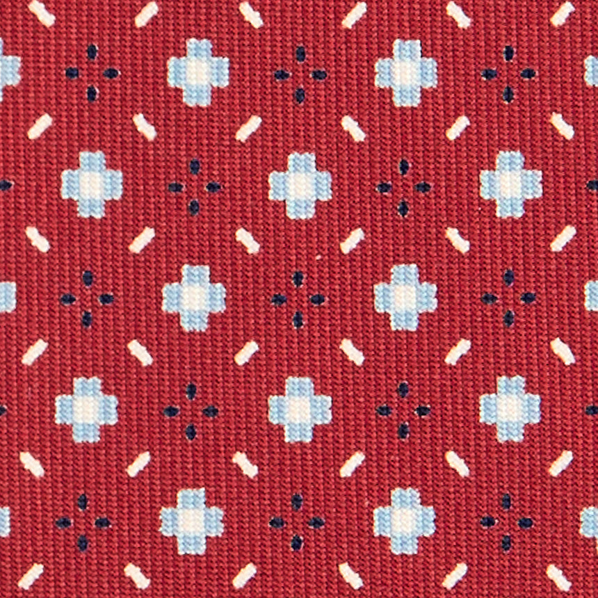 BURGUNDY SARTORIAL PRINTED SILK TIE