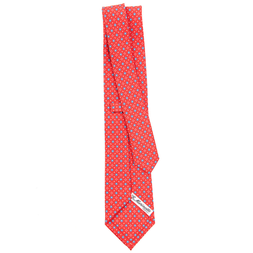 RED SARTORIAL PRINTED SILK TIE