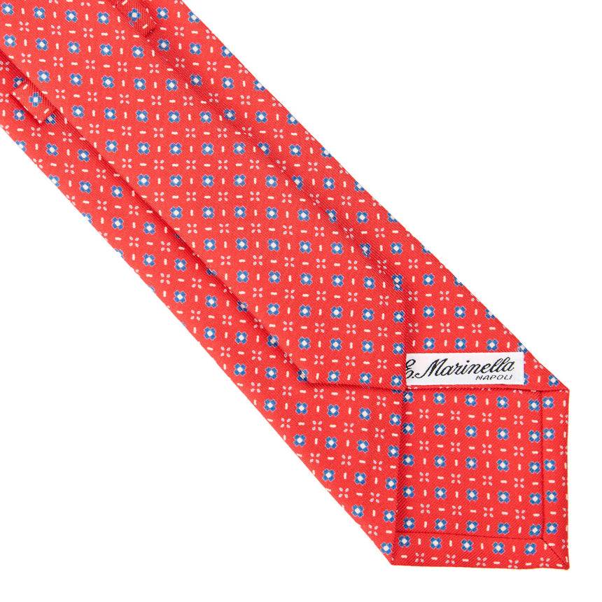 RED SARTORIAL PRINTED SILK TIE