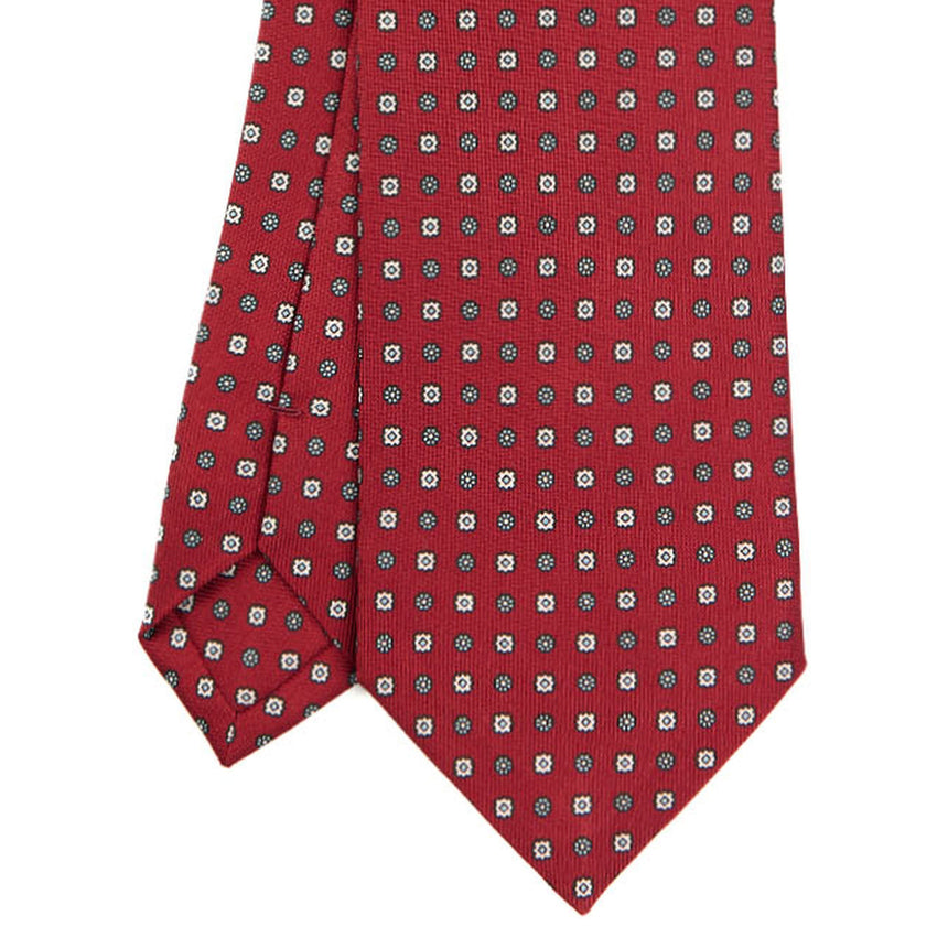 CRAVATTA SARTORIALE IN SETA STAMPATA BORDEAUX