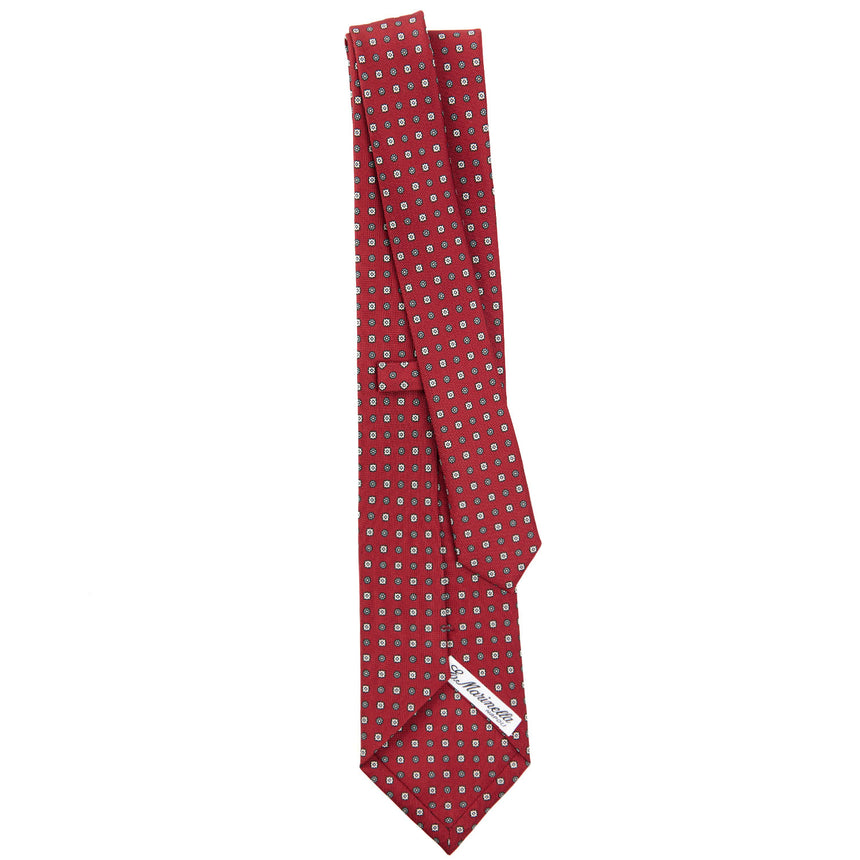 CRAVATTA SARTORIALE IN SETA STAMPATA BORDEAUX