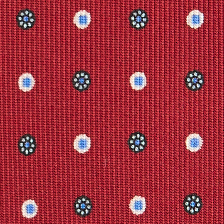 CRAVATTA SARTORIALE IN SETA STAMPATA BORDEAUX
