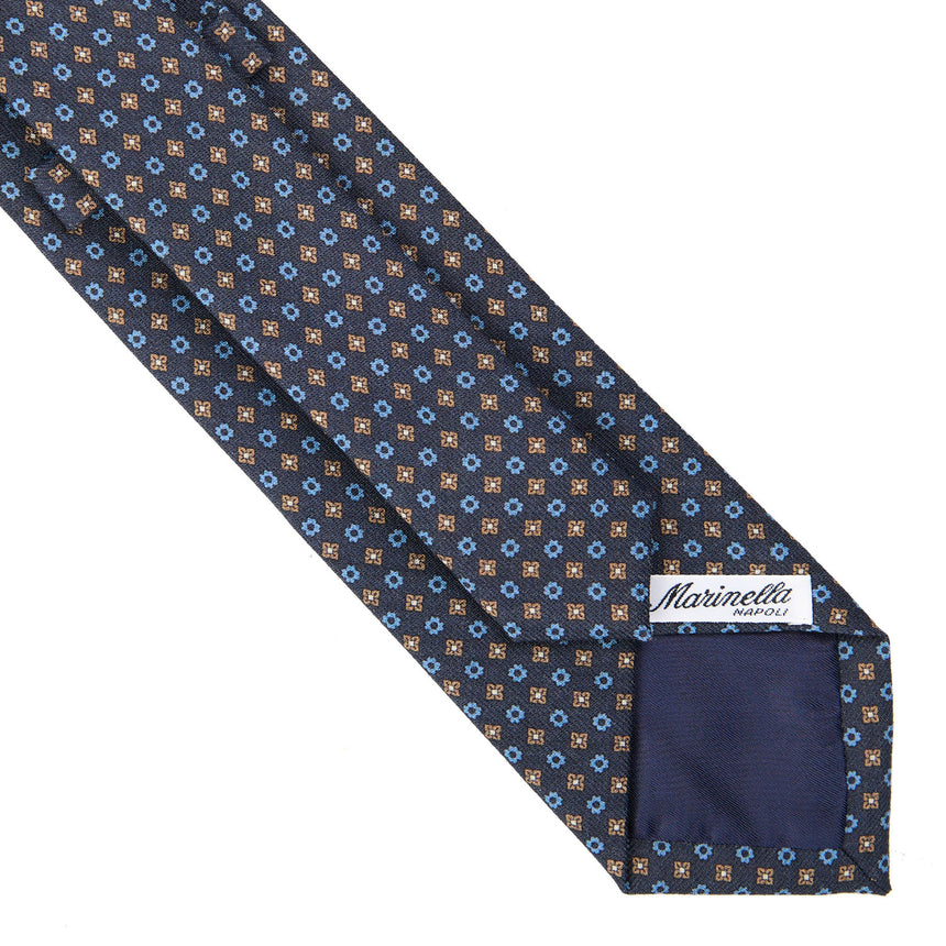 CRAVATTA SARTORIALE IN LANA BLU SCURO