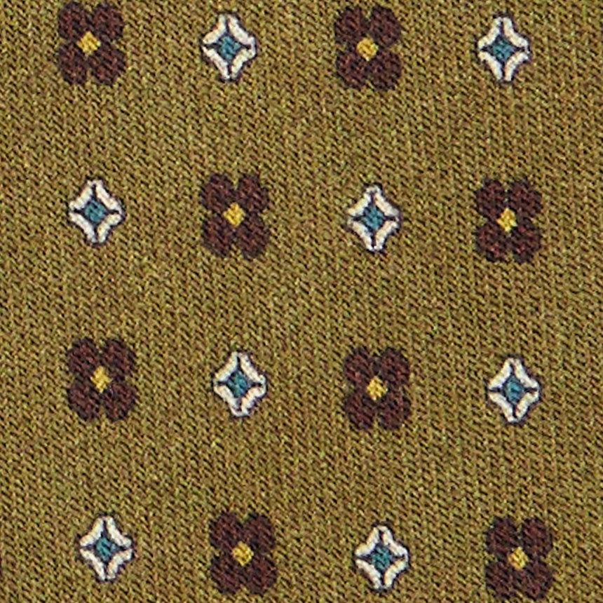 CRAVATTA SARTORIALE IN LANA VERDE OLIVA