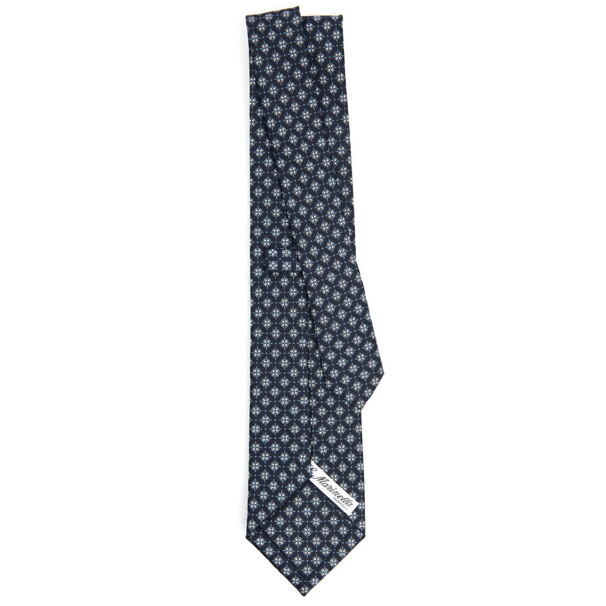 DARK BLUE SARTORIAL PRINTED SILK TIE