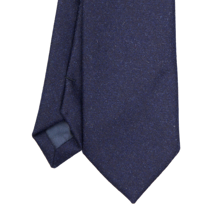 CRAVATTA SARTORIALE IN LANA BLU SCURO