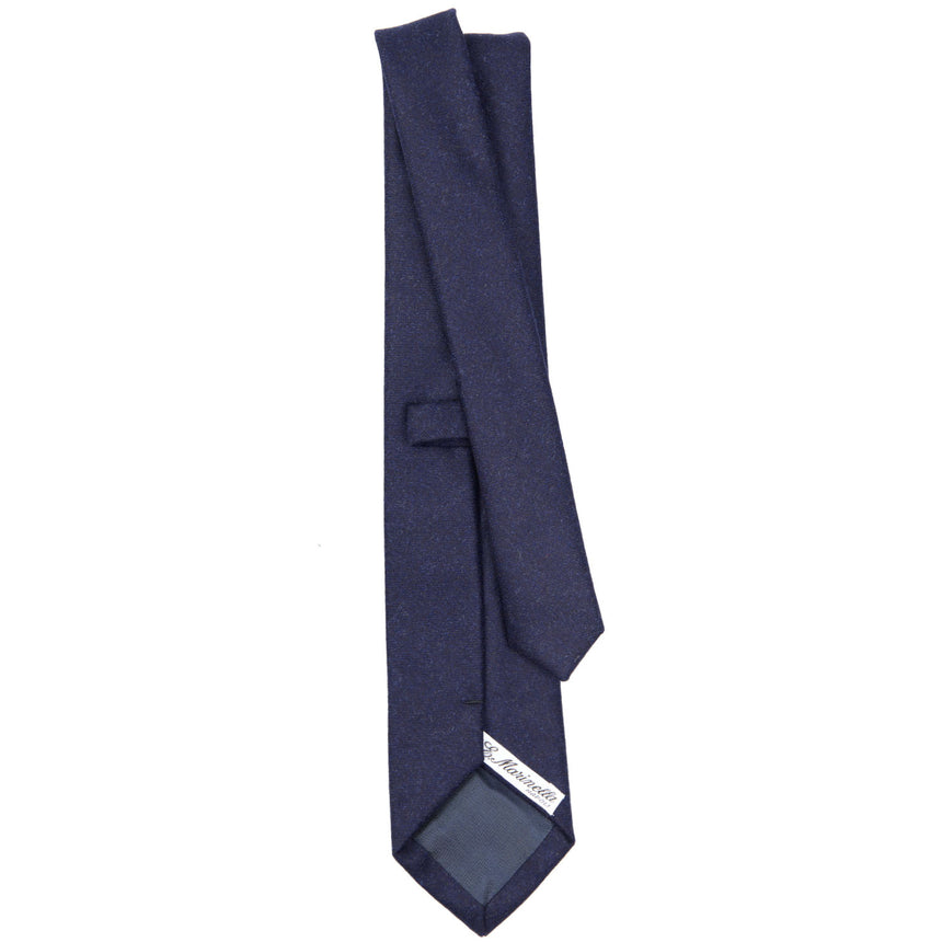 CRAVATTA SARTORIALE IN LANA BLU SCURO
