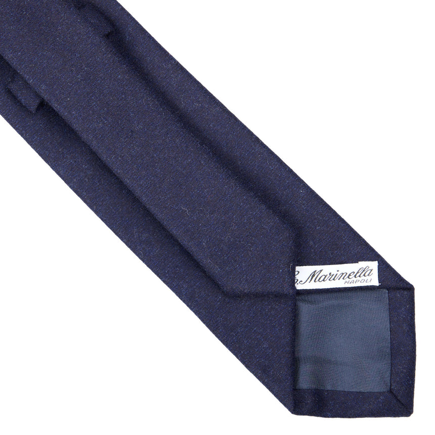 CRAVATTA SARTORIALE IN LANA BLU SCURO