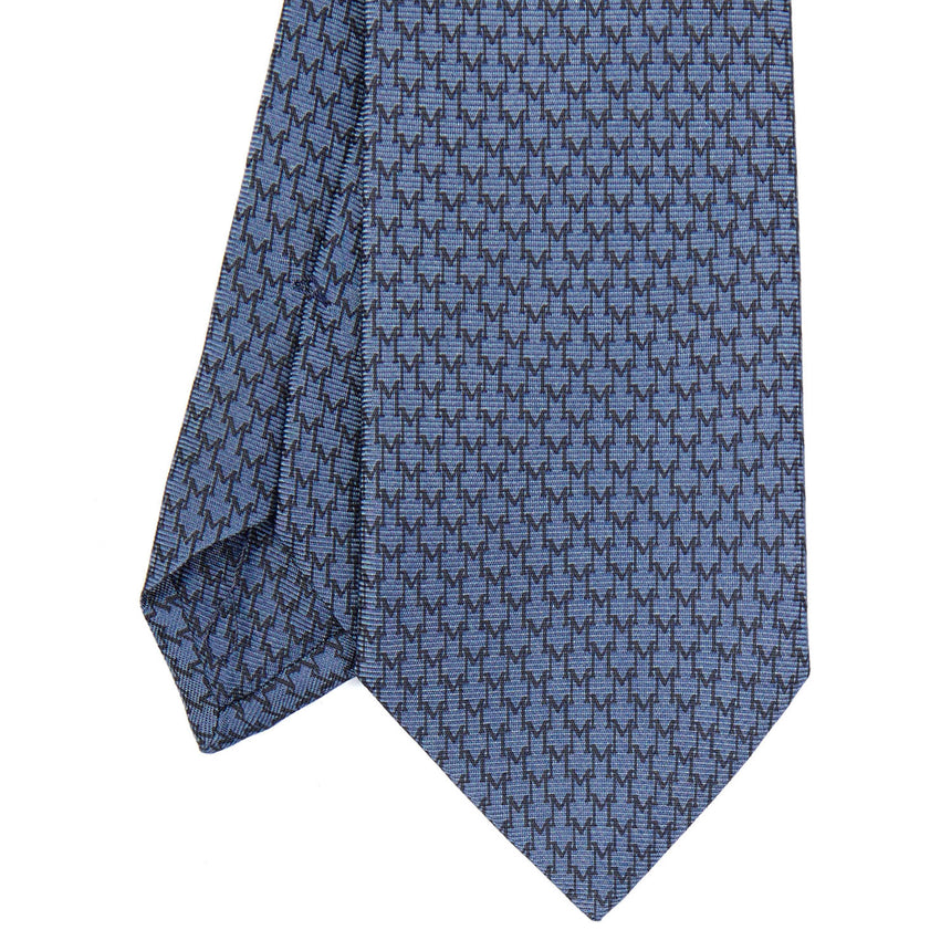 DARK BLUE SARTORIAL PRINTED SILK TIE