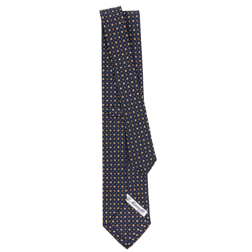 DARK BLUE SARTORIAL PRINTED SILK TIE