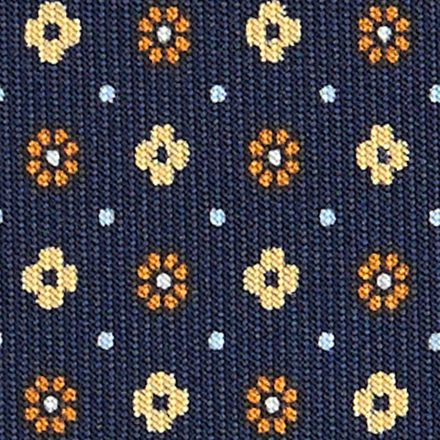 DARK BLUE SARTORIAL PRINTED SILK TIE