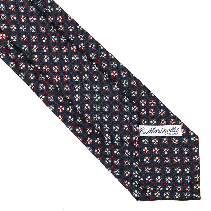 DARK BLUE SARTORIAL PRINTED SILK TIE
