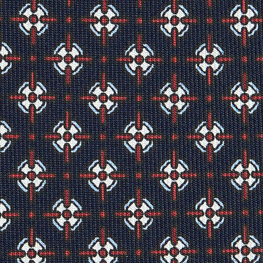 DARK BLUE SARTORIAL PRINTED SILK TIE