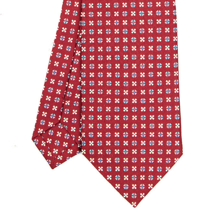 CRAVATTA SARTORIALE IN SETA STAMPATA BORDEAUX