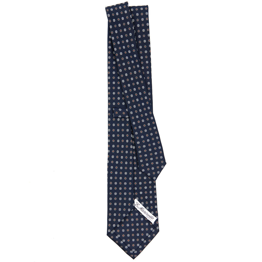 DARK BLUE SARTORIAL PRINTED SILK TIE