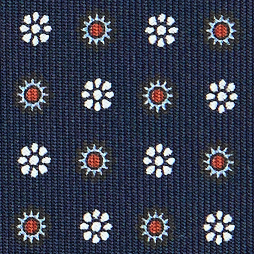 DARK BLUE SARTORIAL PRINTED SILK TIE