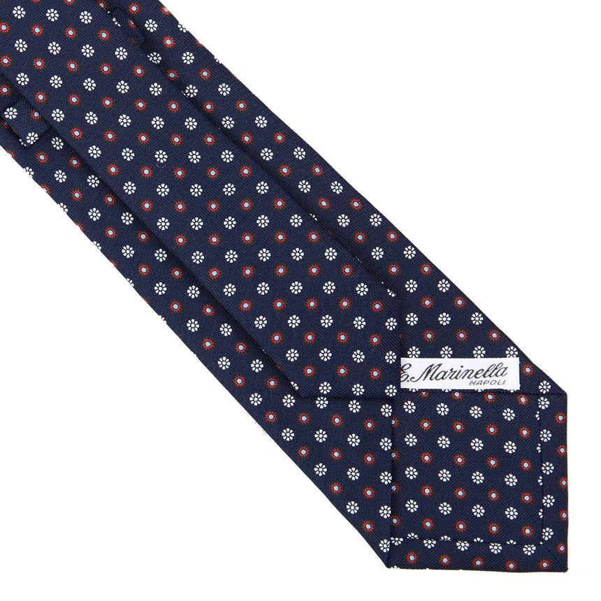 DARK BLUE SARTORIAL PRINTED SILK TIE