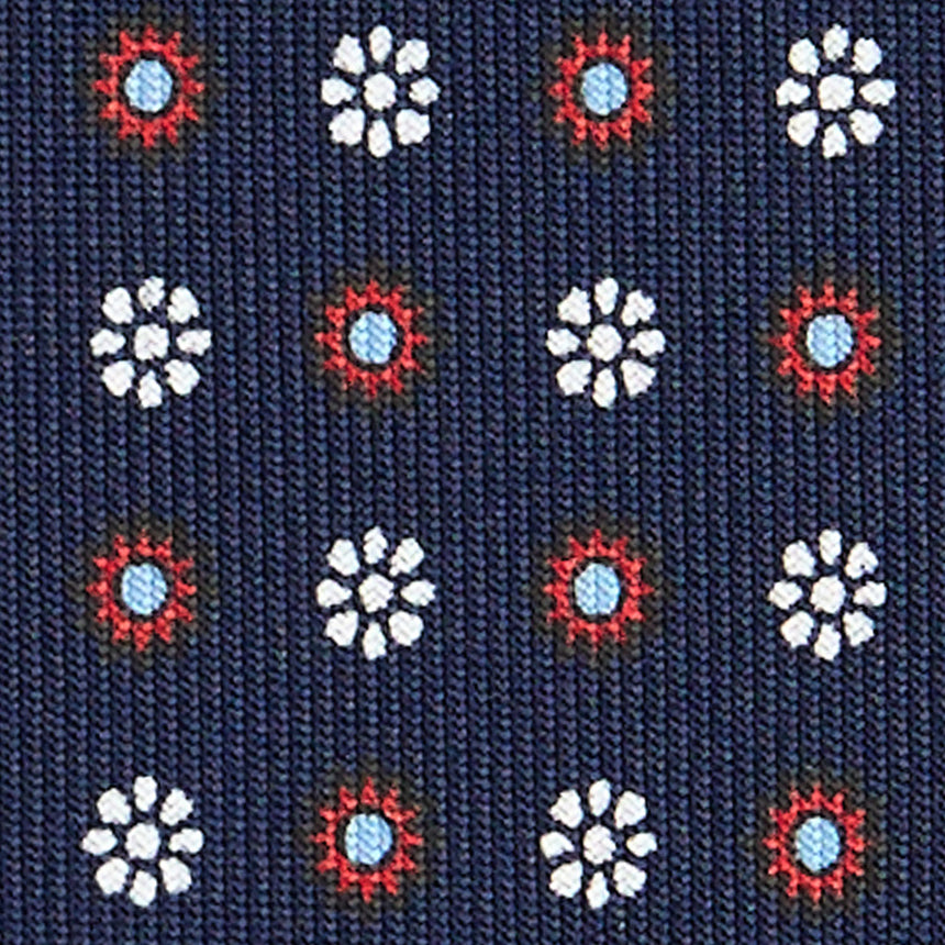 DARK BLUE SARTORIAL PRINTED SILK TIE
