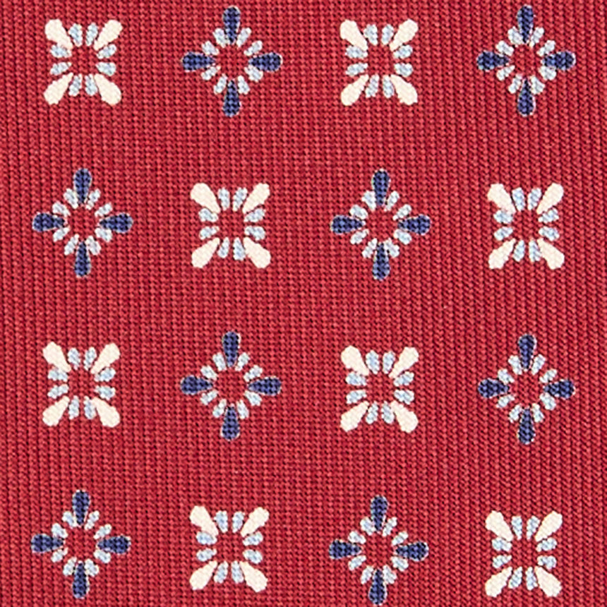 CRAVATTA SARTORIALE IN SETA STAMPATA BORDEAUX