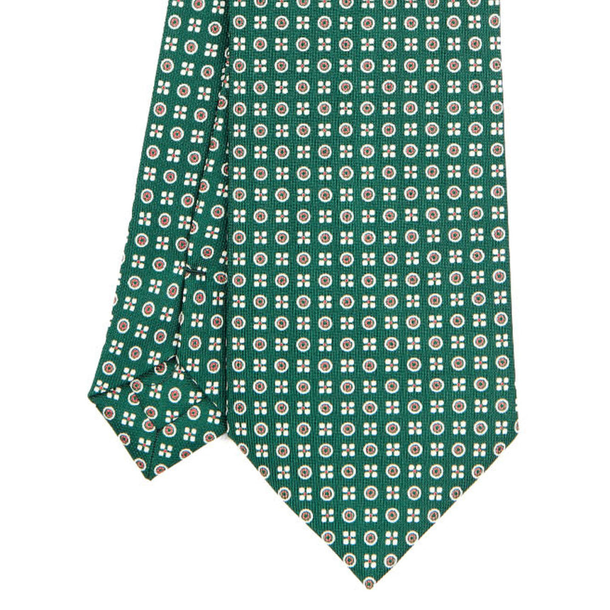 DARK GREEN SARTORIAL PRINTED SILK TIE