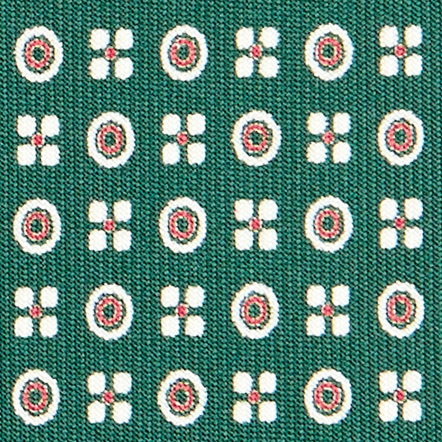 DARK GREEN SARTORIAL PRINTED SILK TIE