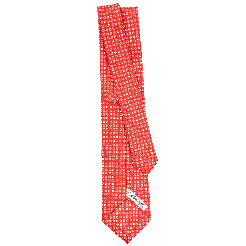 CRAVATTA SARTORIALE IN SETA STAMPATA ROSSA