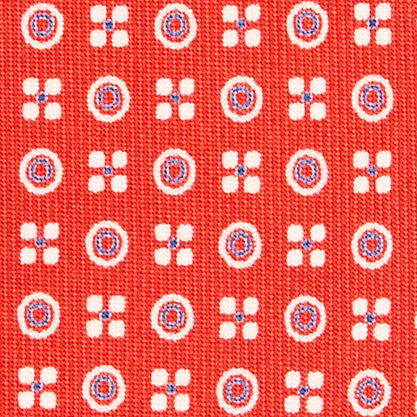 CRAVATTA SARTORIALE IN SETA STAMPATA ROSSA