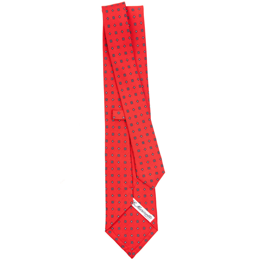 CRAVATTA SARTORIALE IN SETA STAMPATA ROSSA