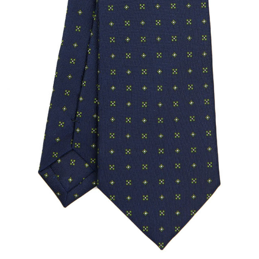DARK BLUE SARTORIAL PRINTED SILK TIE