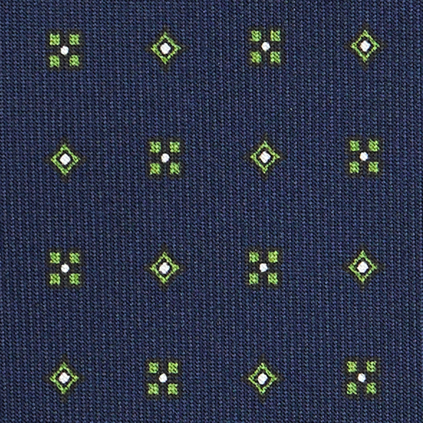 DARK BLUE SARTORIAL PRINTED SILK TIE