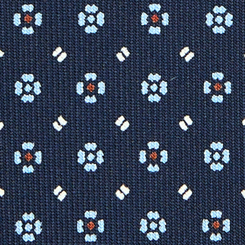 DARK BLUE SARTORIAL PRINTED SILK TIE