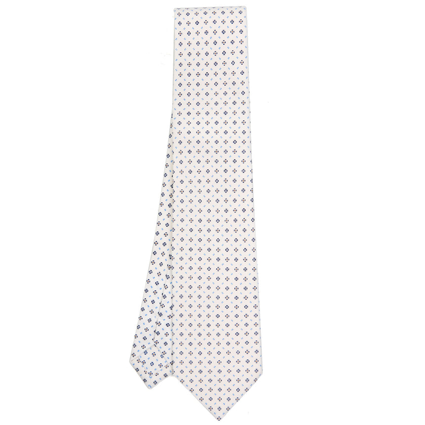 WHITE SARTORIAL PRINTED SILK TIE